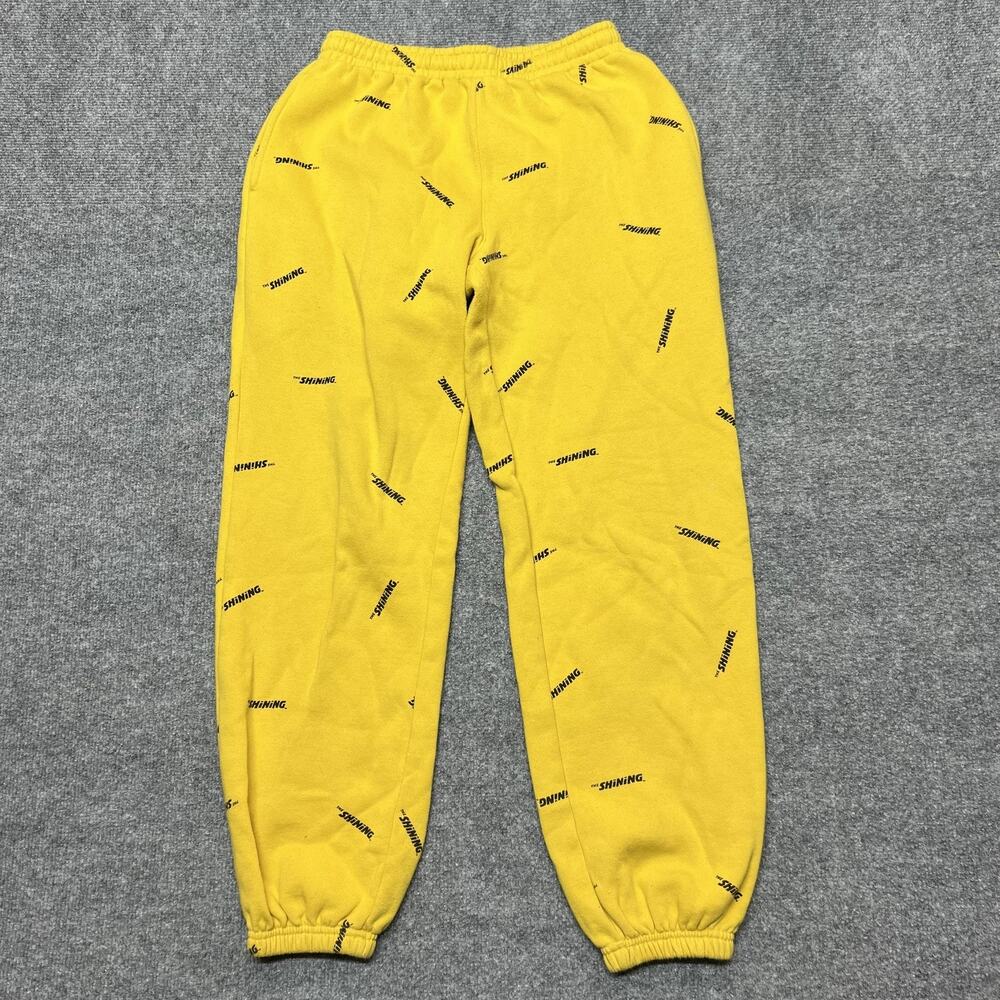DUMBGOOD Sweatpants Mens Small Yellow The Shining Fleece Joggers Horror Movie